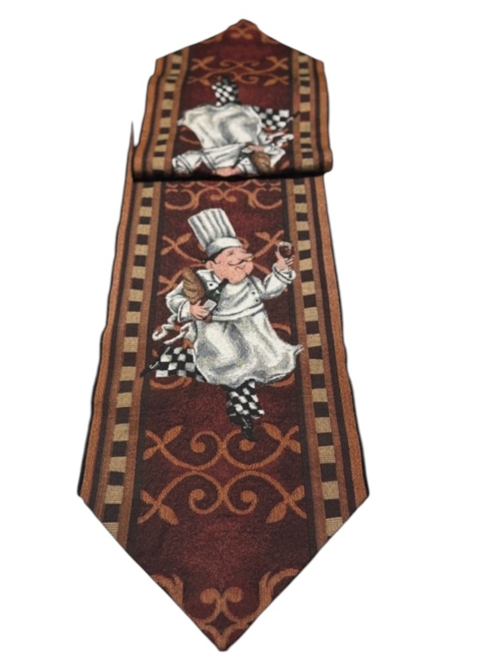 Chef-Themed Brown Table Runner